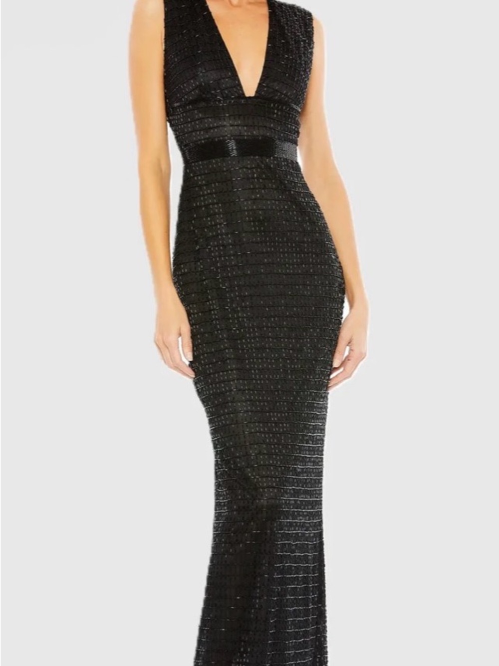 Mac Duggal Black Sequin Backless Gown